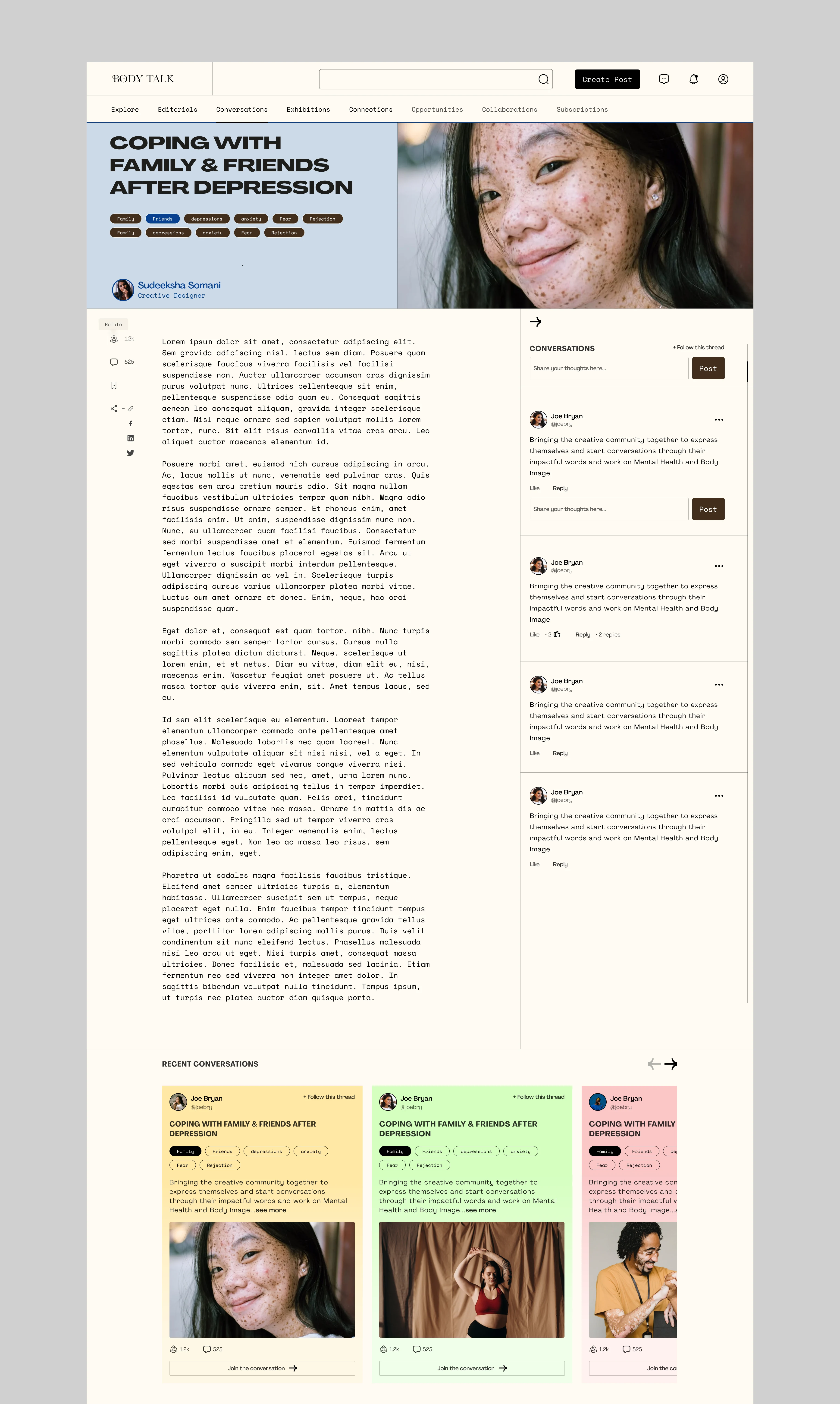 Body Talk — full article reading view with community responses