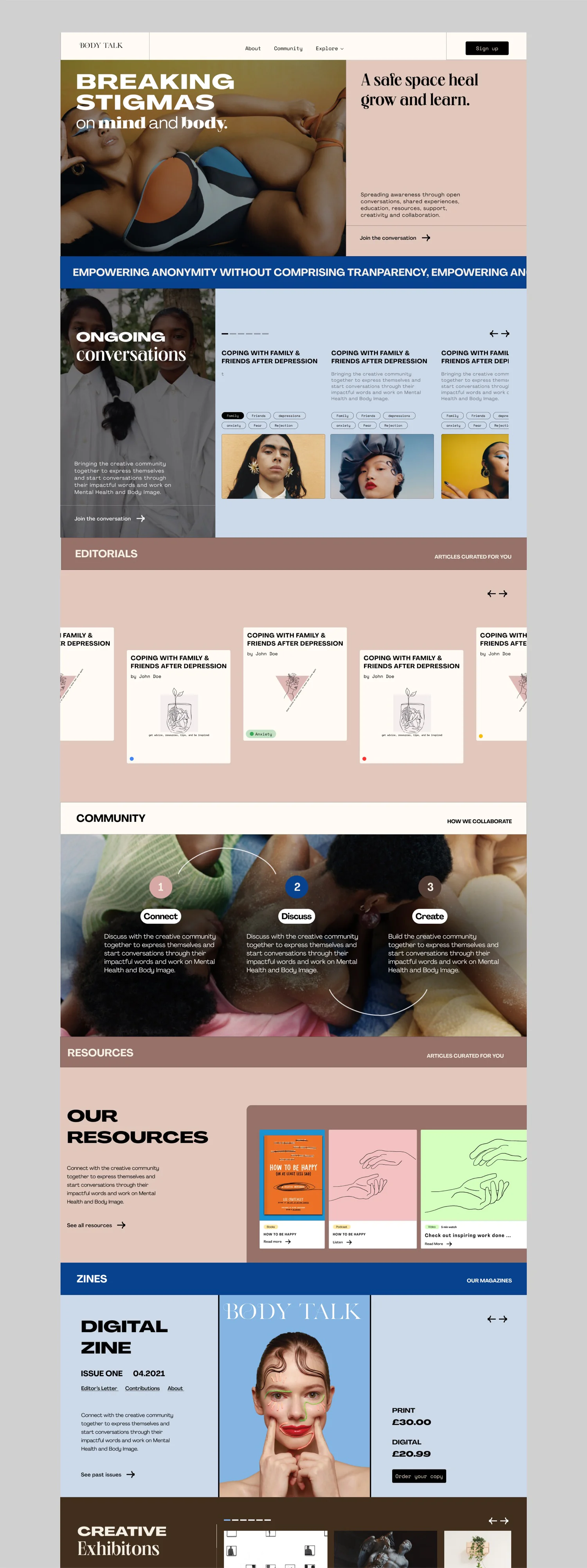 Body Talk landing page