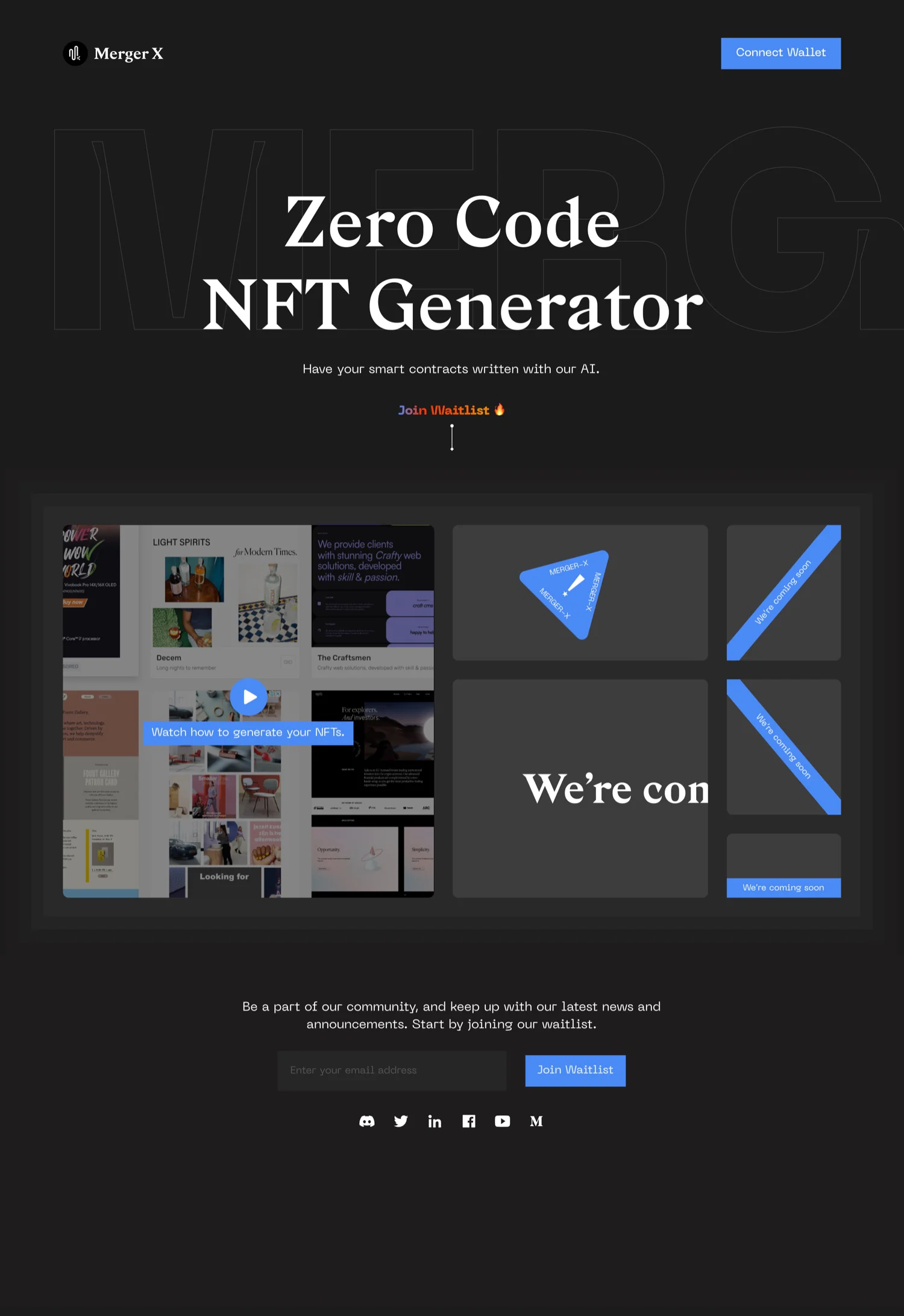 Merger X — waitlist page