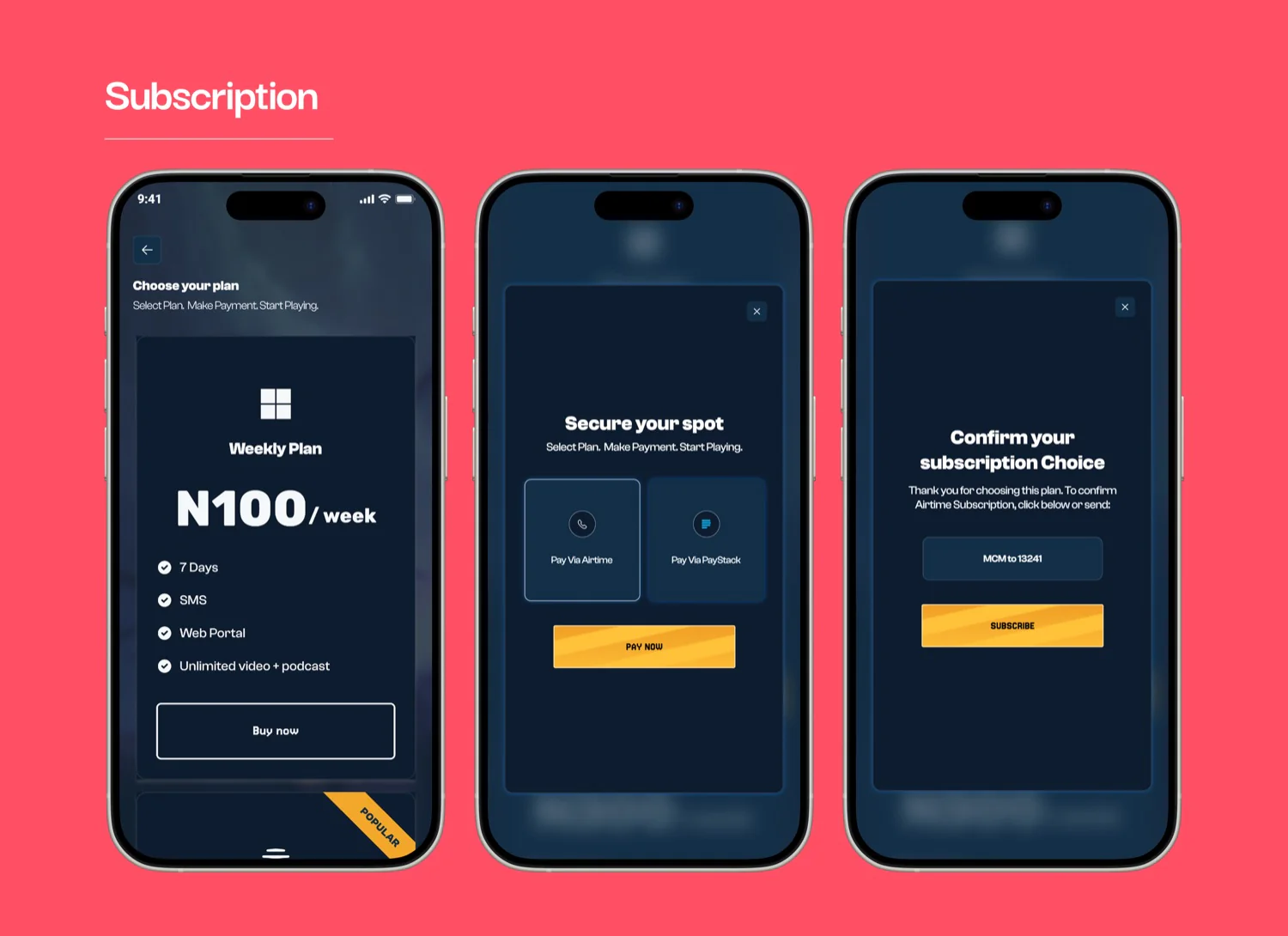 MyAvocado Games — subscription plans and payment modal