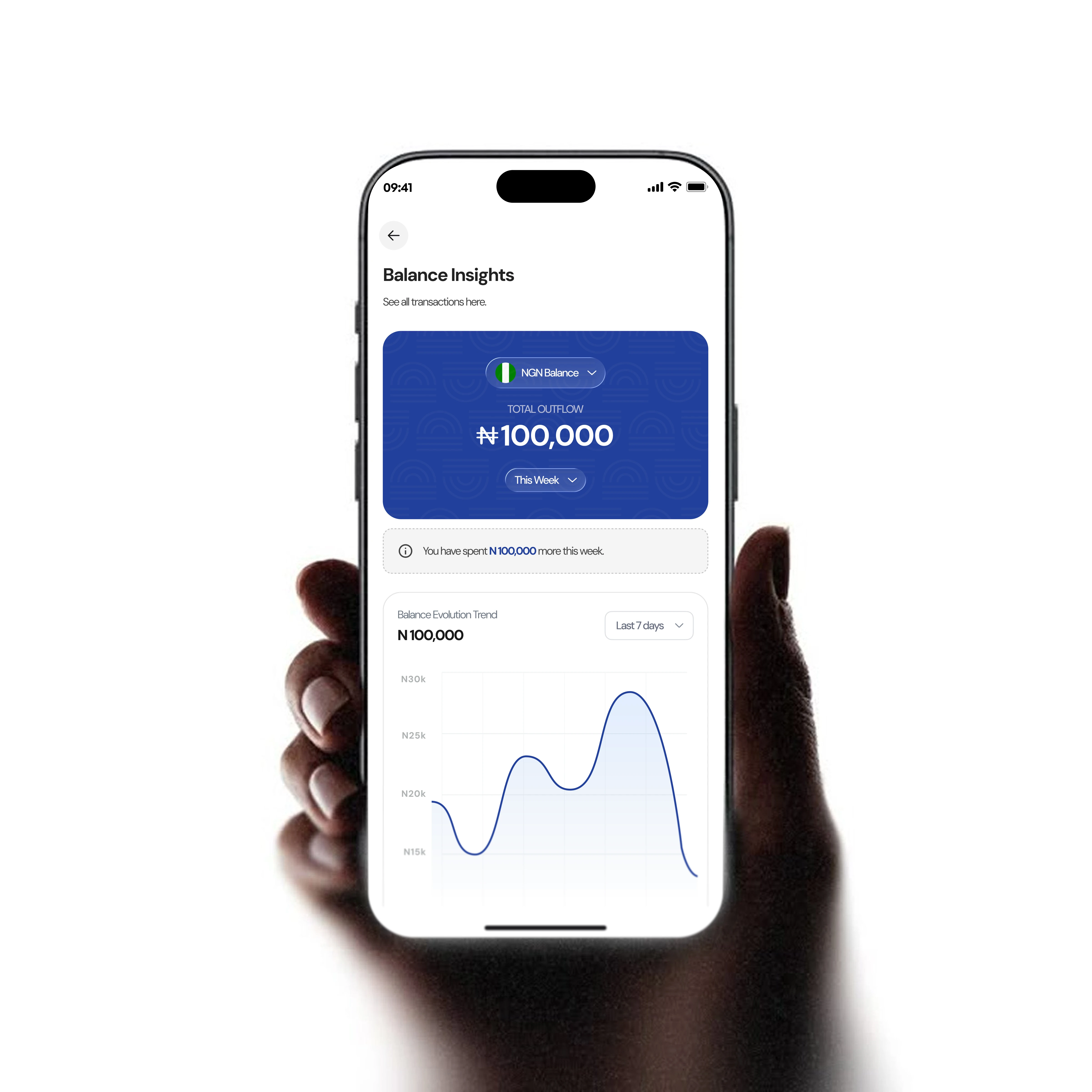 Balance Insights analytics screen