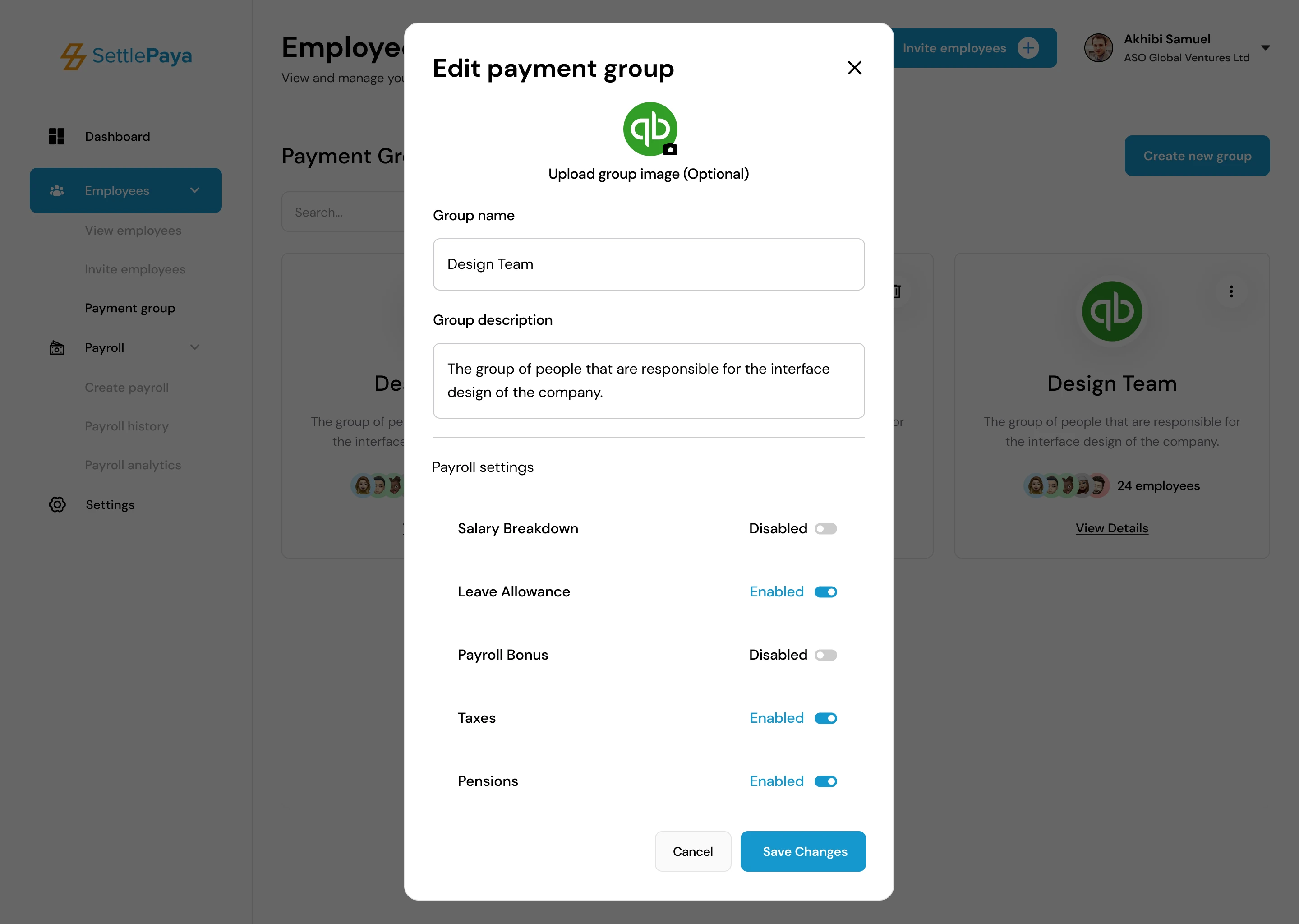 SettlePaya — edit payment group