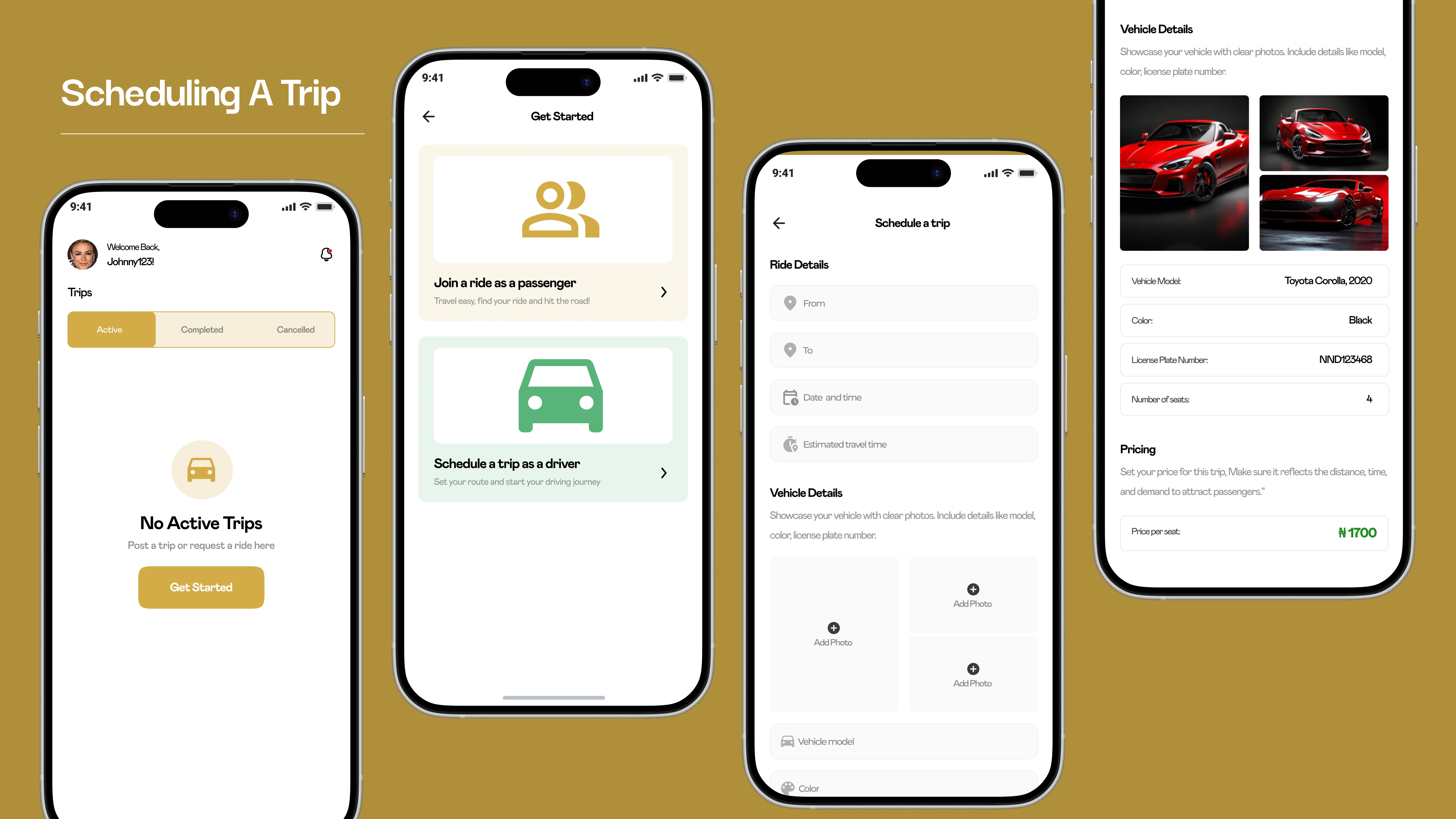 Scheduling a trip — driver trip-posting flow